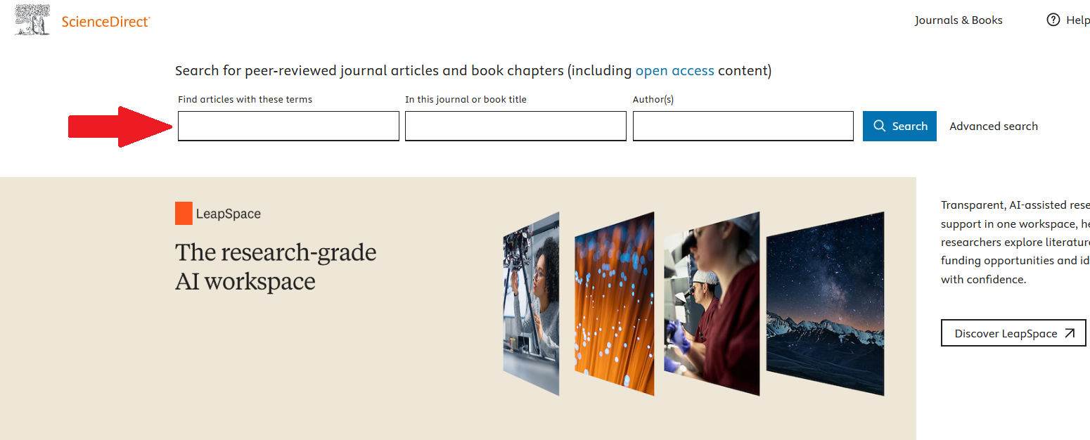Recherche avancée d'un article sur science direct